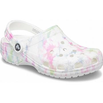 Crocs Classic Bleach Dye Klumpa Férfi Fehér | HU 0790PJJQ